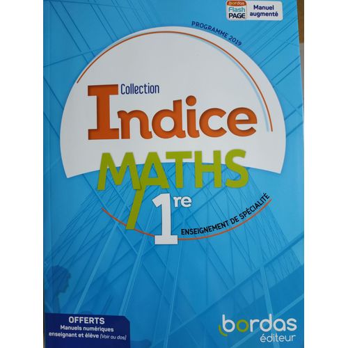 Maths 1re Enseignement De Spécialité Collection Indice