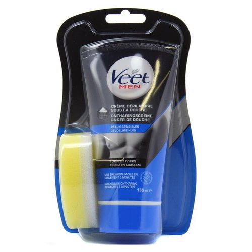 Veet Men - Crème Dépilatoire Sous La Douche - Peau Sensible 150 Ml 
