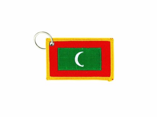 Porte Cle Cles Clef Brode Patch Ecusson Badge Drapeau Maldives