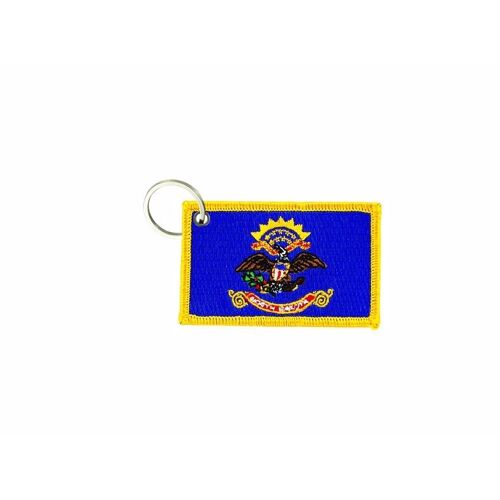 Porte Cle Cles Clef Brode Patch Ecusson Badge Drapeau Dakota Du Nord Usa