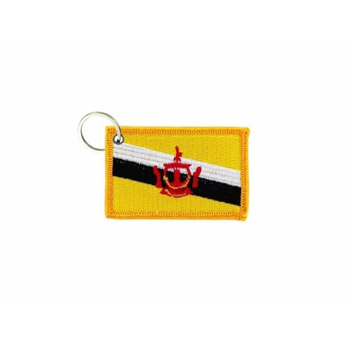 Porte Cle Cles Clef Brode Patch Ecusson Badge Drapeau Brunei