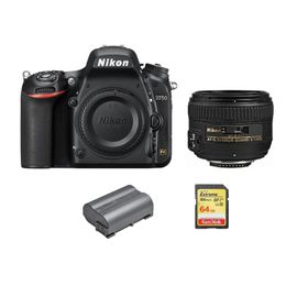 NIKON D750 reflex 24.3 mpix + objectif AF-S 50mm F1.4G + SD 64Go + EN-EL15B Batterie