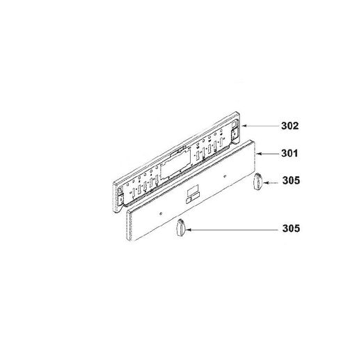 BANDEAU VERRE NOIR REP 301 POUR FOUR BRANDT - 72X9688