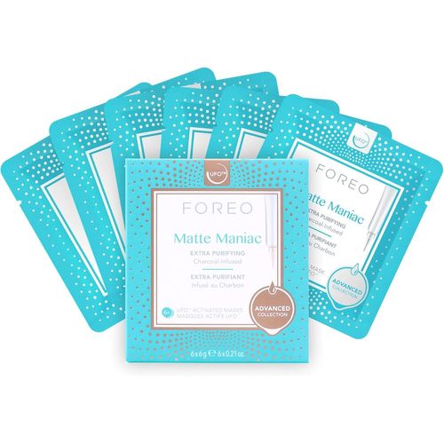 Matte Maniac Advanced Collection 2.0 Masque Visage Activé Par Ufo - Hydratant Visage - Beauté Et Soins - Hamamélis Et Charbon - Peaux De Tous Types Et À Imperfections - Peau Grasse - Lot De 6