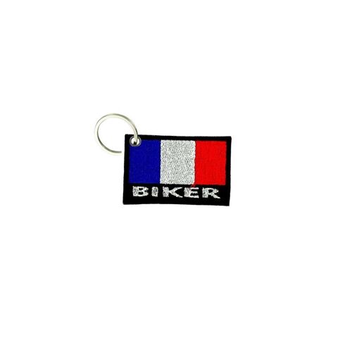 Porte Cle Cles Clef Brode Patch Ecusson Biker Motard Morale Drapeau France