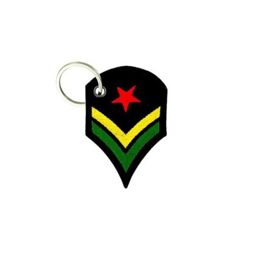 Porte Cle Cles Clef Brode Patch Ecusson Grade Rasta Militaire Jamaique