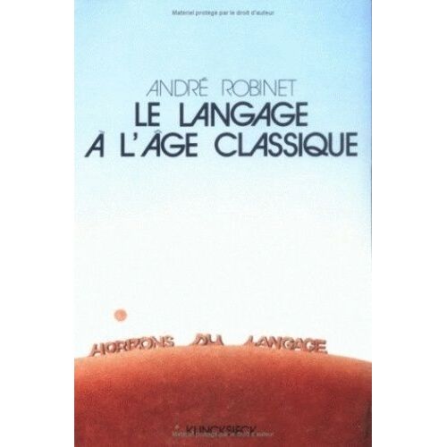 Le Langage À L'âge Classique