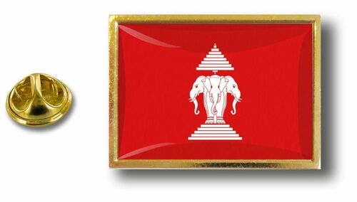 Pins Pin Badge Pin's Metal Epoxy Avec Pince Papillon Drapeau Laos Ancien