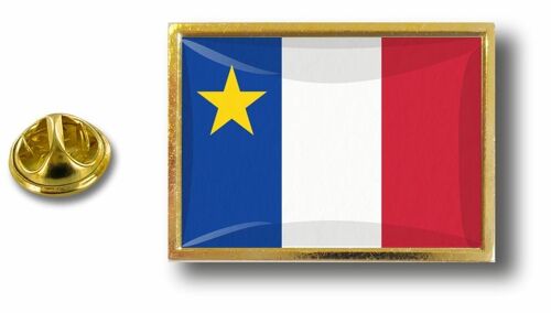 Pins Pin Badge Pin's Metal Epoxy Avec Pince Papillon Drapeau Acadie Acadien