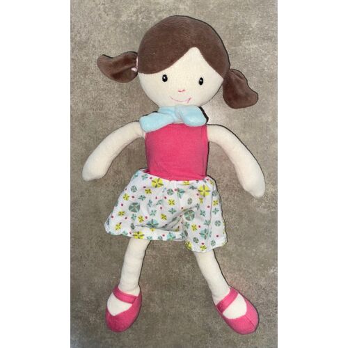 Doudou Poupée Egmont Toy Couettes Brunes Robe Jupe Rose Jouet Petite Fille Soft Toy Doll Baby