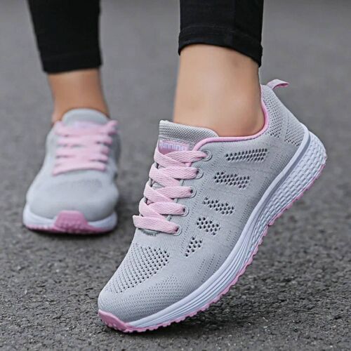 Baskets Plates En Maille Pour Femmes, Chaussures Vulcanisées, Blanches, Décontractées, Respirantes, Pour La Marche Et La Gym, 2024