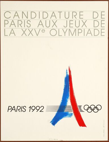 Affiche Candidatures De Paris Aux Jeux De La Xxv Olympiade 1992