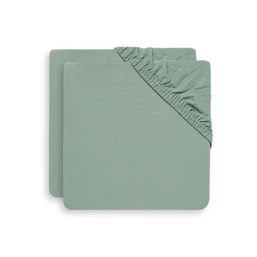 Lot De 2 Draps Housses 60x120 Cm En Jersey Ash Green - Jollein