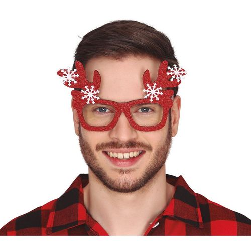 Lunettes Rouges Avec Bois De Renne