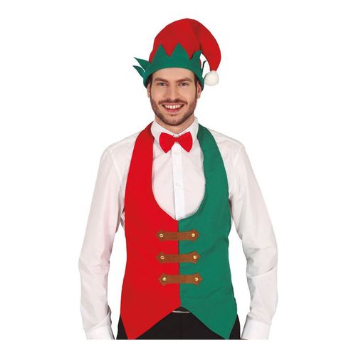 Gilet Elfe Vert Et Rouge Adulte