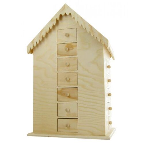 Maison De L'avent Bois 35x22x19 Cm