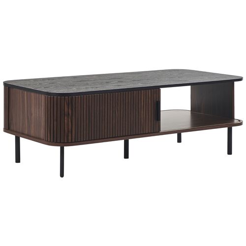 Table Basse Bois Foncé Et Noir Jose