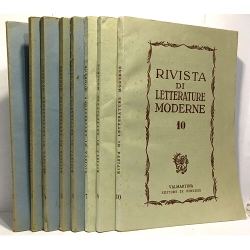 Rivista Di Letterature Mderne Anno I-Iii (1950-1952) N°2-3-4-5-6-7-8-9-10