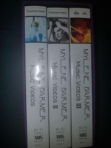 Cassette Vidéo Music Vidéos 1,2 Et 3 Mylène Farmer Vhs