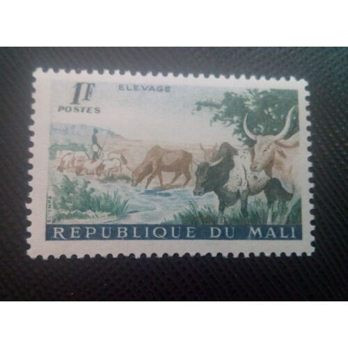 Timbre Mali Y T 17 Troupeau De Bovins (Bos Primigenius Taurus) 1961 ( 031106 )