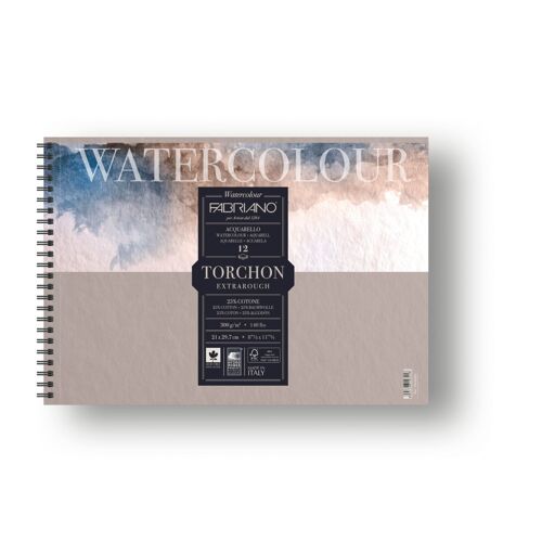 Papier Aquarelle Grain Torchon Spirale A4 300g 12 F.