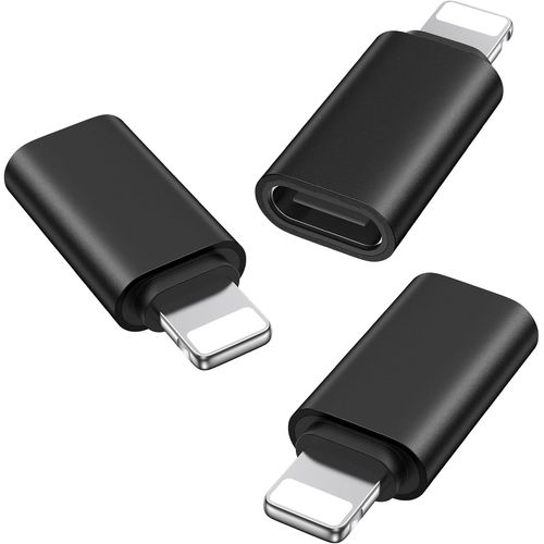 Daptateur Usb C Vers Lightning, Adaptateur Lightning Usb C Pour Iphone 14/13/12/11/Ipad/Airpods,Pas Pour Écouteurs/Audio/Otg, Résistant À La Perte, Lot De 2, Gris Canon (Noir)[Z3035]