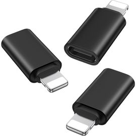 Daptateur Usb C Vers Lightning, Adaptateur Lightning Usb C Pour Iphone 14/13/12/11/Ipad/Airpods,Pas Pour Écouteurs/Audio/Otg, Résistant À La Perte, Lot De 2, Gris Canon (Noir)[Z3035]