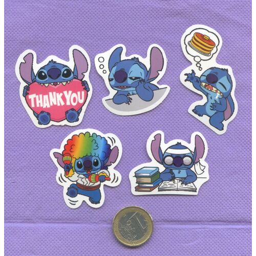 Lot 5 Autocollant Sticker Disney Stitch W501