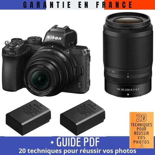 Nikon Z50 + 16-50mm + 50-250mm + 2 Nikon EN-EL25 + Guide PDF MCZ DIRECT '20 TECHNIQUES POUR RÉUSSIR VOS PHOTOS'