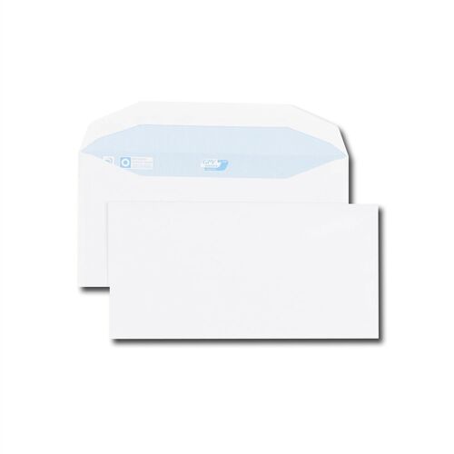 Gpv Boite De 1000 Enveloppes Patte Trapèze Blanchesc6/C5 114x229 75 G/M² Gommées