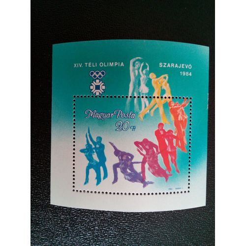 Timbre Hongrie Yt Bf 172 Jeux Olympiques D'hiver 1984, Patinage Artistique À Sarajevo 1983 ( 10612 )