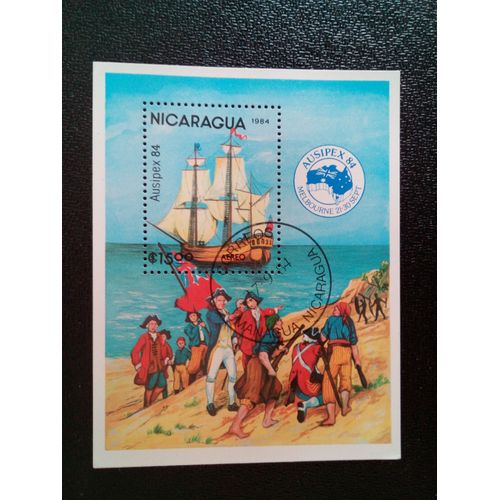 Timbre Nicaragua Yt Bf 169 Ausipex '84 "Discovery" 1984 ( 10612 )