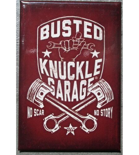 Magnet 8x5.5 Cm Busted Knuckle Pistons Croisés Deco Garage Cuisine Bar Diner Loft Frigo