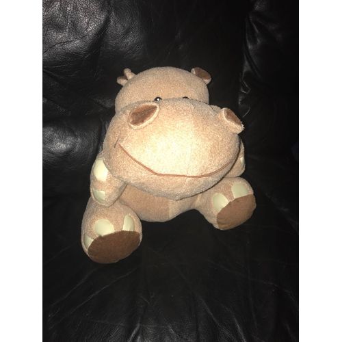 Peluche Doudou Xxl Hippopotame Marron Et Blanc Soft Friends 26cm