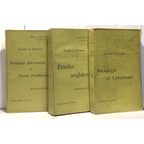 Etudes Et Portrait, Tome Un À Trois: Portraits Et Notes Ésthétique, Études Anglais, Sociologie Et Littérature