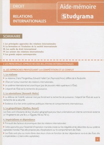 Relations Internationales