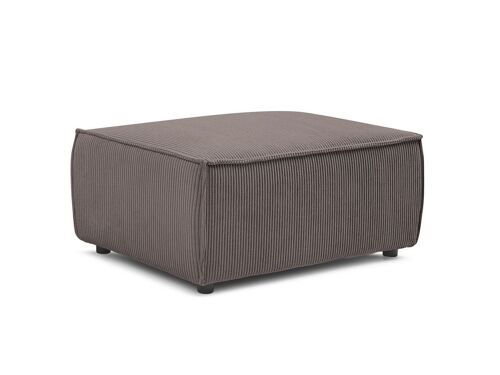 Pouf compact NIHAD velours côtelé Taupe