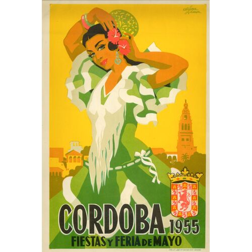 Affiche Cordoba Fête Et Féria De Mayo 1955