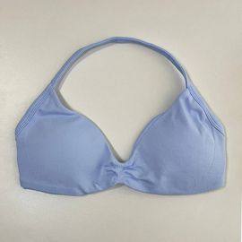Soutien-Gorge De Sport À Impact Pour Femmes,Haut De Sport À Bretelles,Dos Nu,Avec Bonnets Amovibles,Vêtements D'entraînement,Haut Court,Sans Couture,Col Licou,Yoga.Ice Blue.L