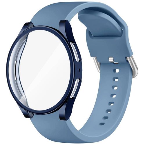 Coque En Tpu + Bracelet En Silicone Pour Samsung Galaxy Watch 4 5 6 7 40mm 44mm,Housse De Protection D'écran Pare-Chocs Pour Galaxy Watch 4 5 6 7-Galaxy Watch 4 40mm-Blue Gray