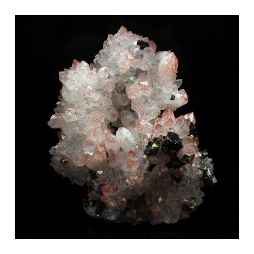 Quartz Hematoide + Chalcopyrite + Calcite. 1276.0 Ct . Huxu, Jiangxi, Chine.