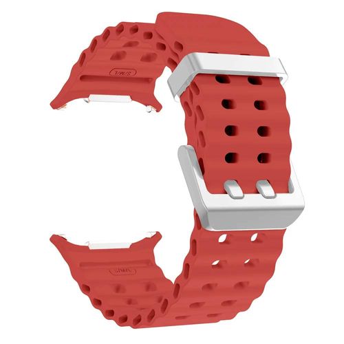 Nouveau Bracelet En Silicone Marin Pour Montre Samsung Ultra 47mm Bracelet Sans Espaces Sport Bande Bicolore Pour Galaxy 7 Ultra Bracelets De Montre-Galaxy Watch 7 Ultra-Reds
