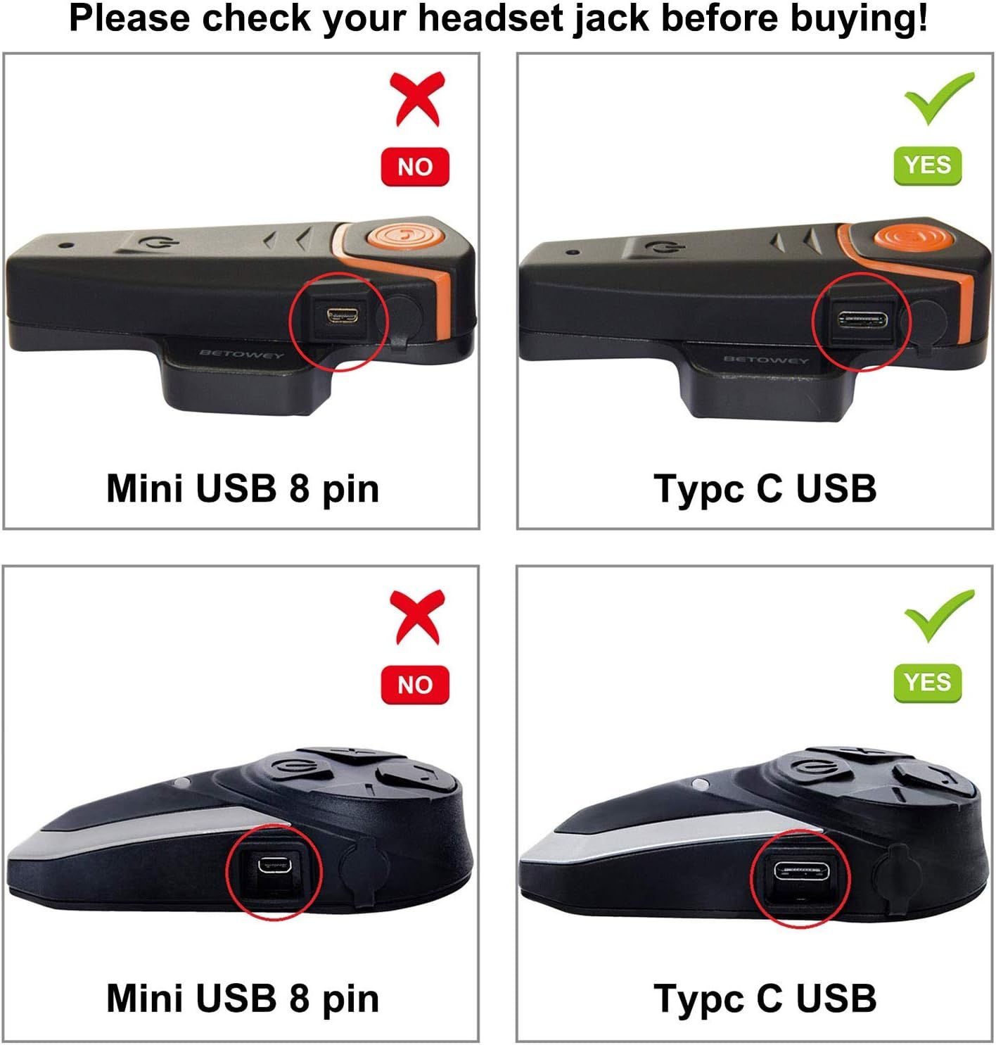 Usb Type C Doux Microphone Et Écouteur Accessoire De Remplacement Pour Bt-S2 Et Bt-S3 Intercom Moto (Usb C, Microphone Doux)