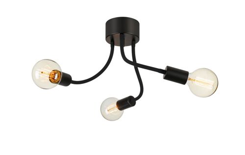 Markslojd Medusa Plafonnier Semi-Affleurant À Bras Multiples, Noir, 3 Lumières