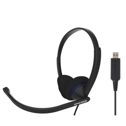 Casque d'Écoute Filaire USB avec Microphone Anti-bruit, Bureau Vidéoconférence, , Noir, KOSS, CS200 USB