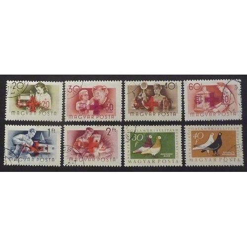 Hongrie Oblitéré Y Et T N° 1212 À 1217 Et 1230 1231 Lot De 8 Timbres De 1957 Métiers (Série Complète)