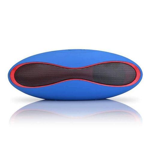 Enceinte Bluetooth Rugby 3D Stéréo Mini Avec Radio MP3 et Slot TF Bleu YONIS
