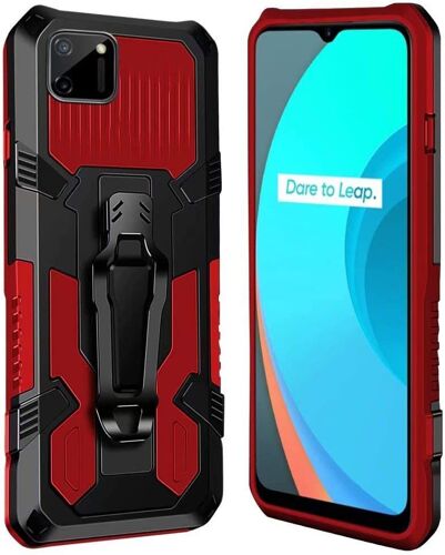 Coque Oppo A53/A32 2020 [Serie Armorbox] Robuste Avec Double Couche Coque De Support Pour Oppo A53/A32 2020 Housse Rouge