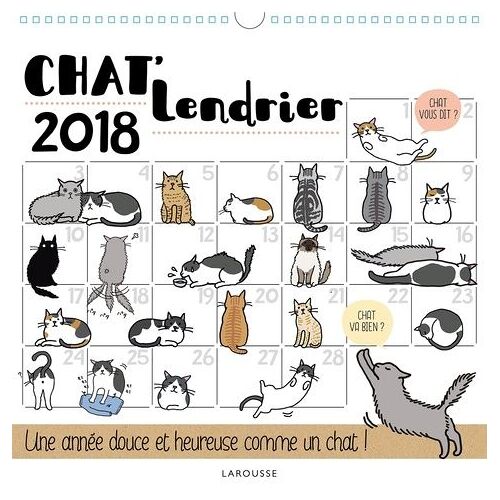 Chat'lendrier - Une Année Douce Et Heureuse Comme Un Chat ! - Edition 2018