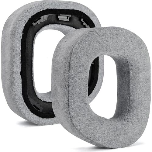 LORANKA-HS80 RGB Coussinets d'oreille de qualité supérieure - Coussinets de rechange compatibles avec les casques sans fil Corsair HS80 RVB (tissu gris)
